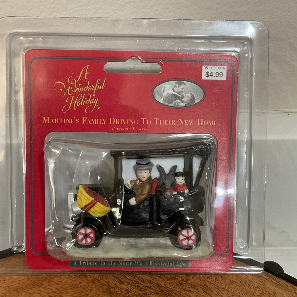 1997 It's A Wonderful Life Martini's Family Driving To Their New Home Figurine